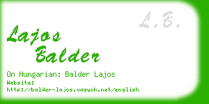 lajos balder business card